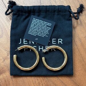 JENNIFER FISHER 1.5” Samira Baby Yellow Gold Hoop Earrings